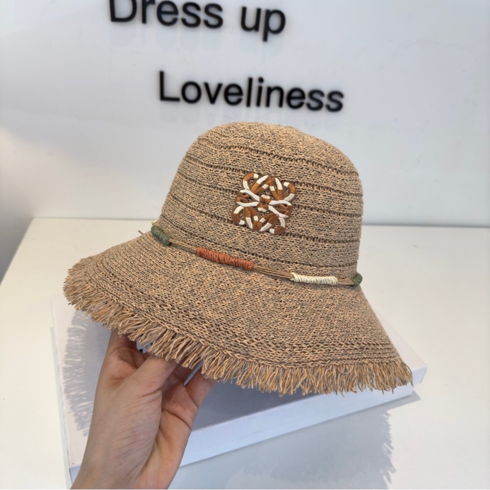 Loewe Anagram Raffia Bucket Hat